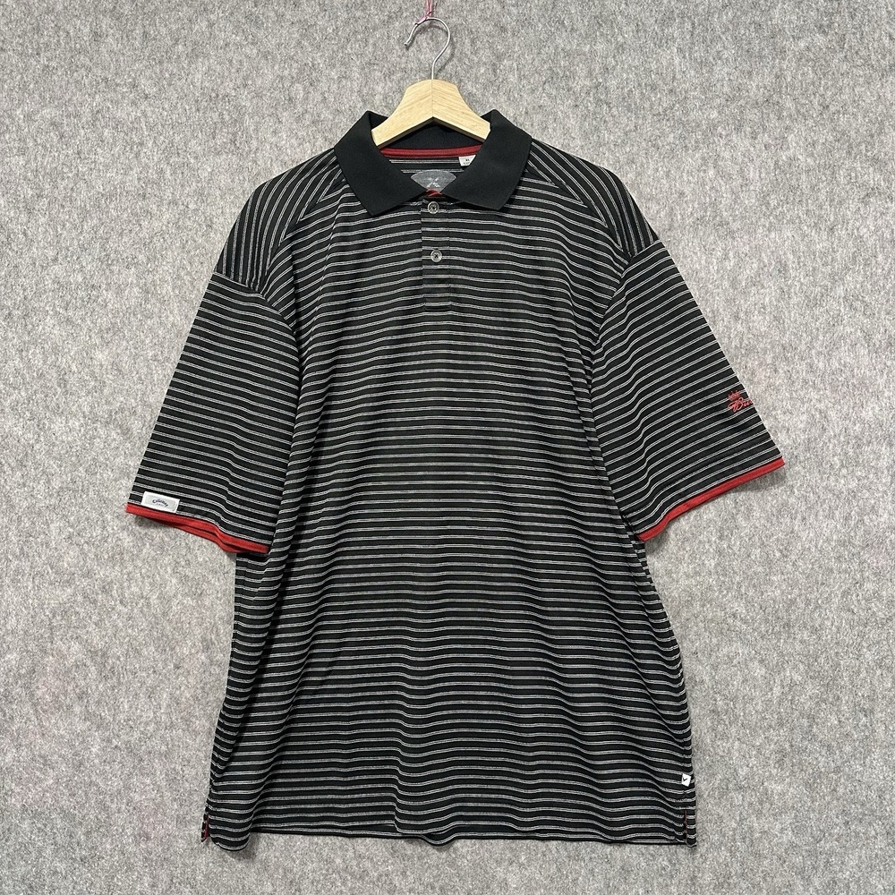 Callaway X Series Budweiser Golf Polo Shirt Black Gray Stripe Red Trim Men's XL